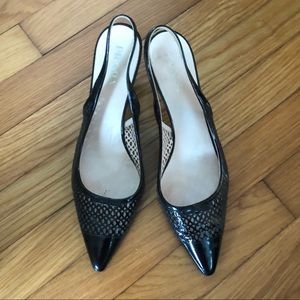 Prada lattice work kitten heels